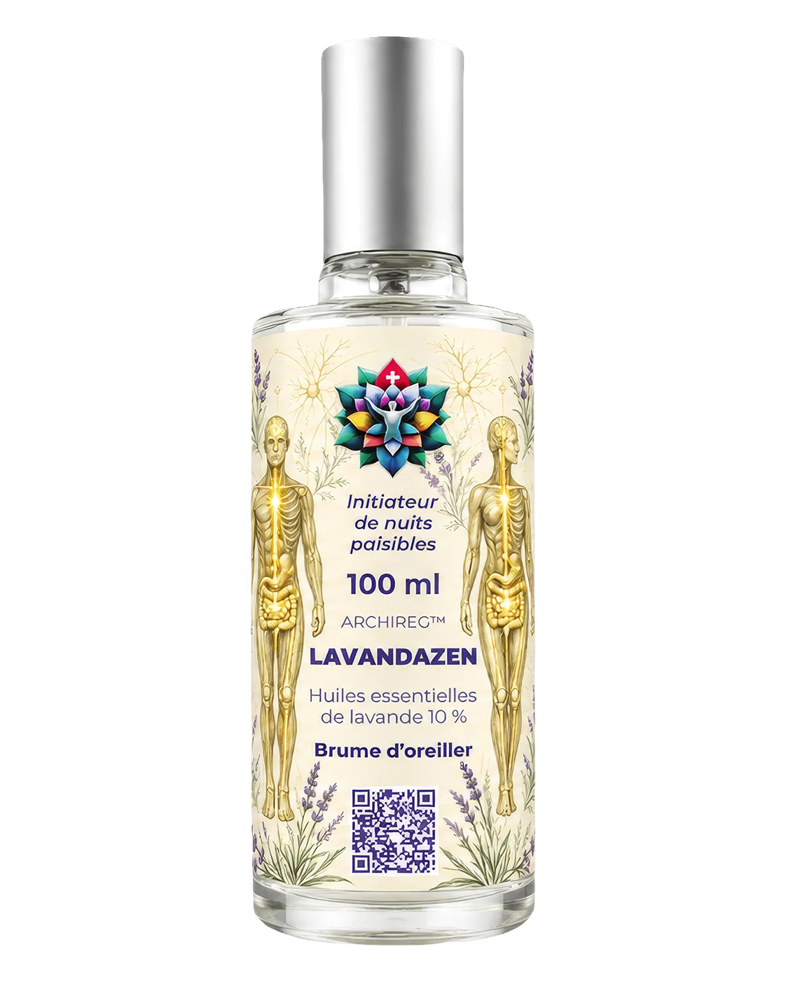 Flacon ARCHIREG™ LavandaZen, brume d’oreiller 100 ml, huiles essentielles de lavande 10 %